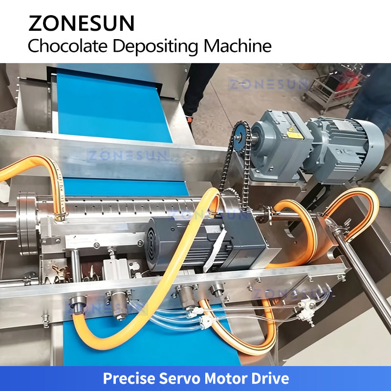 ZONESUN ZS-DJ400 Automatic Chocolate Depositor Machine - Servo PLC Controlled Chocolate Chips, Drops & Buttons Depositing Equipment for Confectionery