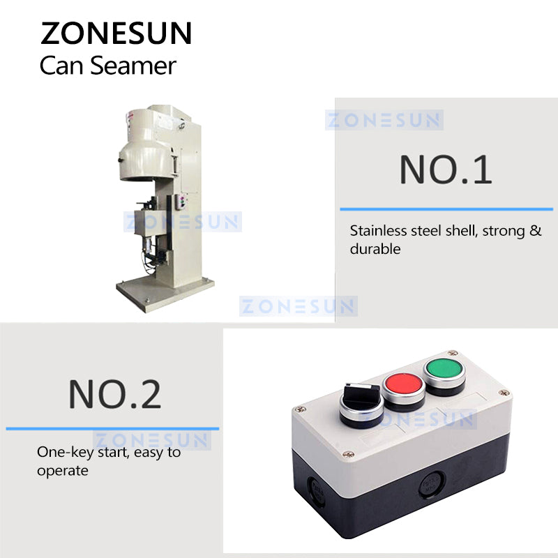 Zonesun ZS-CS1 Semi‑Automatic Can Seamer for Cylindrical Cans