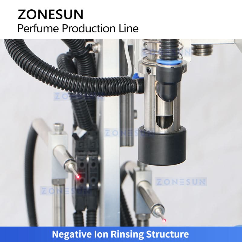 ZONESUN ZS-AFC42P Automatic Rotary Perfume Filling Machine Monoblock Negative Ion Rinsing & Vacuum Crimping