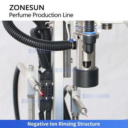 ZONESUN ZS-AFC42P Automatic Rotary Perfume Filling Machine Monoblock Negative Ion Rinsing & Vacuum Crimping