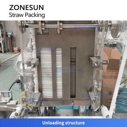 ZONESUN ZS-SPZ51 Automatic Single Straw Packing Machine Plastic Straw Filling and Cutting Equipment