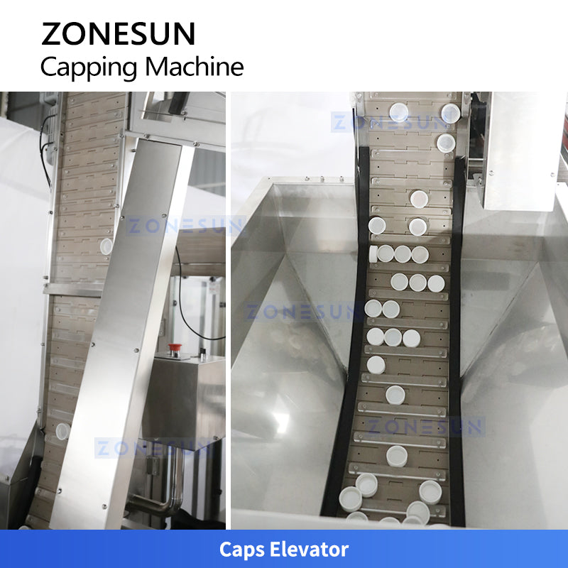 ZONESUN ZS-XG441RSL Servo Automatic Capping Machine for Bottles with Elevator