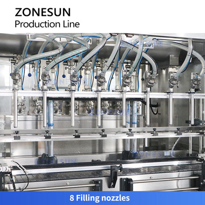 Zonesun ZS‑FAL180Z10 Servo Filler Capper & Labeller for F‑Style Bottle