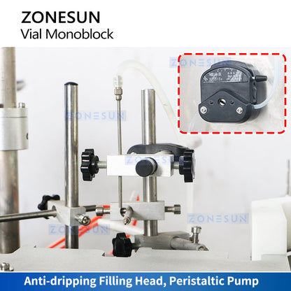 ZONESUN ZS-AFC41 Automatic Dropper Vial Bottle Filling Capping Machine for Serum & Essential Oil
