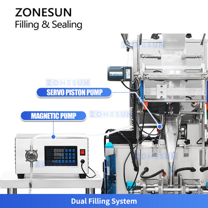 ZONESUN ZS-FS220U Automatic VFFS Sachet Packing Machine for Liquids & Pastes