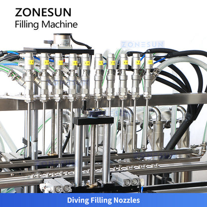 ZONESUN ZS-SV10HS Automatic Servo Piston Filling Machine 10-Head Paste Filler