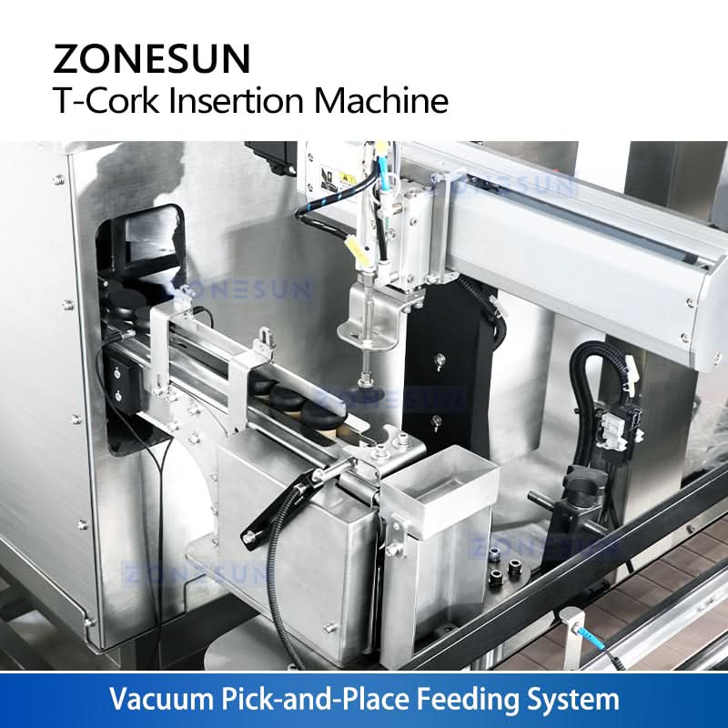 ZONESUN ZS-XG21U Automatic T-Corking Machine for Spirits & Liquor Bottles  High-Speed Bar-Top Stopper Insertion Line
