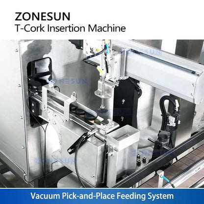 ZONESUN ZS-XG21U Automatic T-Corking Machine for Spirits & Liquor Bottles  High-Speed Bar-Top Stopper Insertion Line