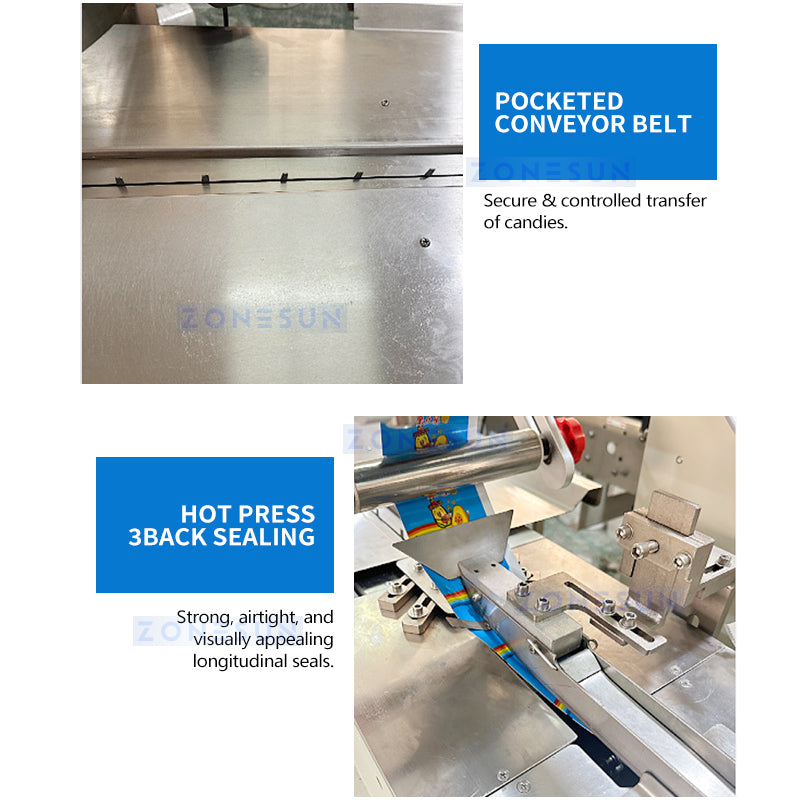 Zonesun ZS-CFW1000A High Speed Candy Wrapping Machine Details