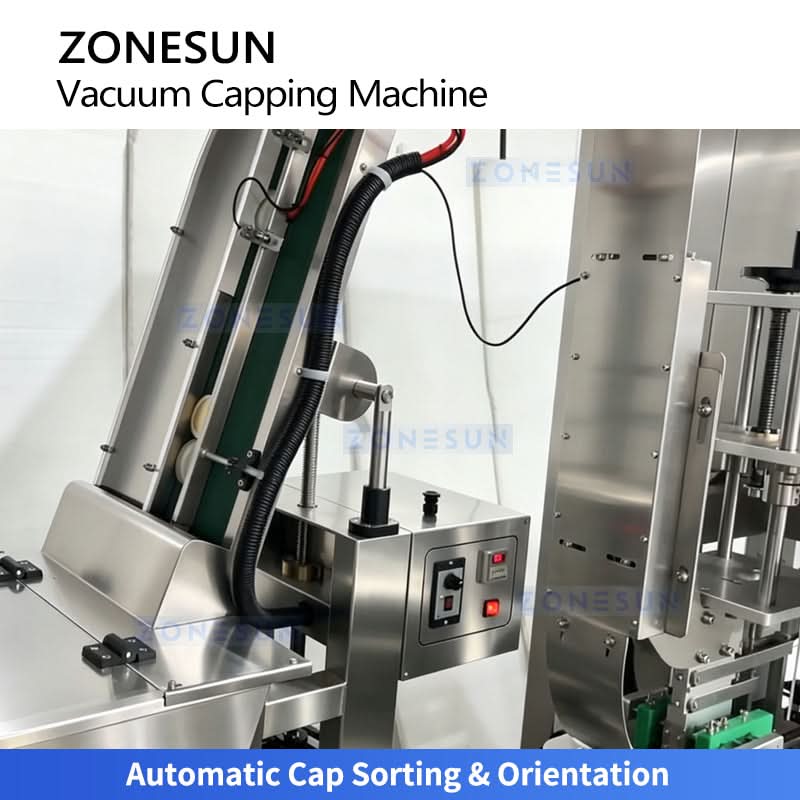 ZONESUN ZS-AFK180 Automatic Double Head Tracking Vacuum Capping Machine for Glass Jars with Metal Lug Caps