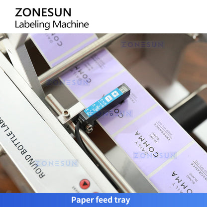 ZONESUN ZS-LT50 Semi-Auto Round Bottle Labeling Machine ±0.5mm Accuracy