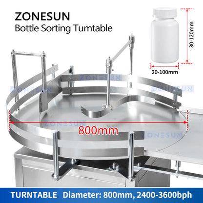 ZONESUN ZS-LP800 Bottle Unscrambler Rotary Table Sorting Feeding Machine