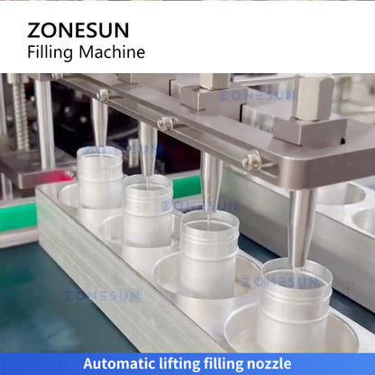 Zonesun ZS‑JRF4 Four‑Head Servo‑Driven Heated Piston Filling Machine