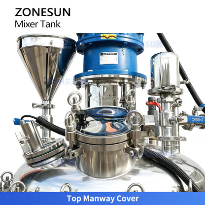 ZONESUN ZS-VMB200L 200L Vacuum Emulsifying Tank for Cream, Lotion & Gel