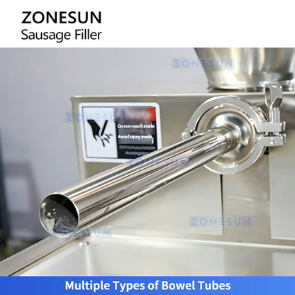 ZONESUN ZS-SFR1 Commercial Electric Sausage Stuffer Machine 200kg/h - Stainless Steel Meat Filler with Foot Pedal