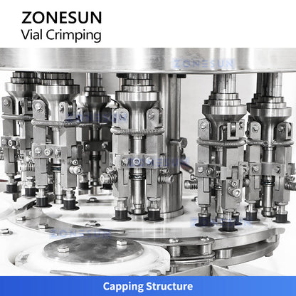 ZONESUN ZS-YG100 Automatic Rotary Vial Bottle Flip-off Caps Crimping Machine