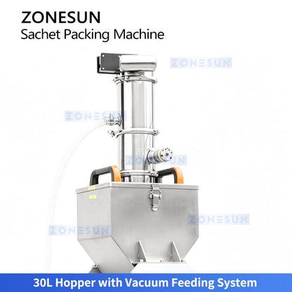 ZONESUN ZS-FS500K4 4-Lane VFFS Granule Packaging Machine Sachet Packing System with Vacuum Loader for Sugar Salt Coffee Stick