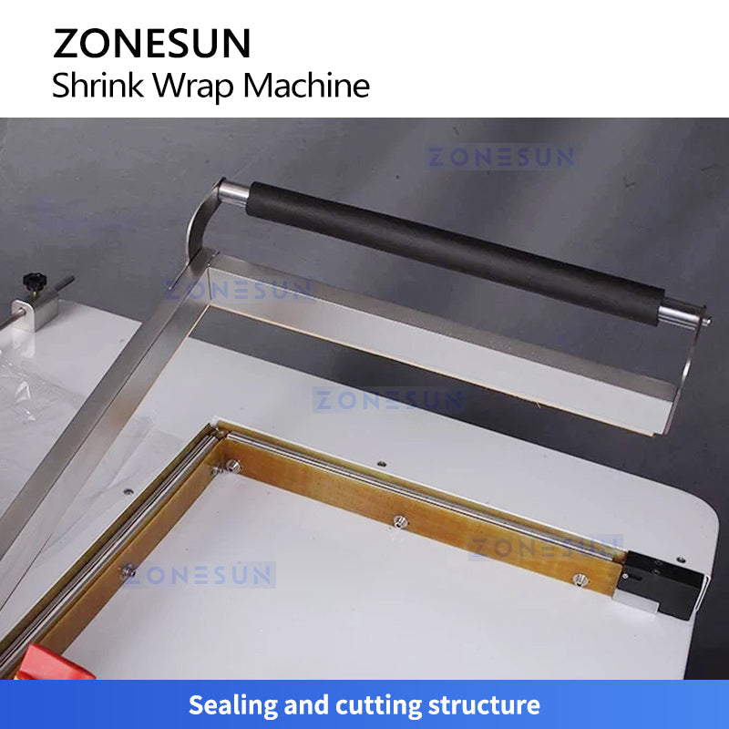 ZONESUN ZS-FQ400 Semi Automatic Shrink Wrapping Machine L-Type Sealing Wrapper Bottles Boxes Cartons Packaging