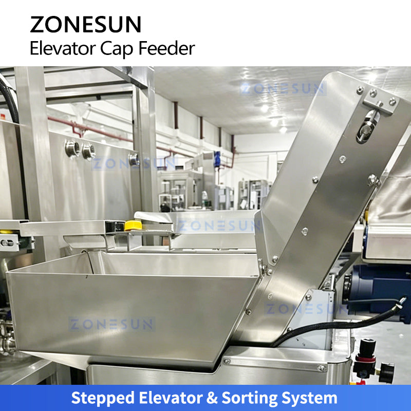 ZONESUN ZS-SLJ10 Automatic Step Cap Feeder & Sorting Machine SUS304 Bottle Cap Elevator