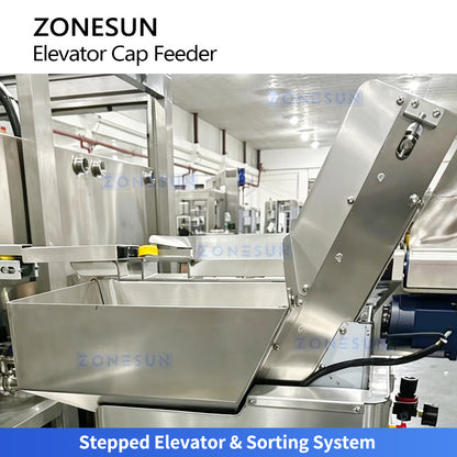 ZONESUN ZS-SLJ10 Automatic Step Cap Feeder & Sorting Machine SUS304 Bottle Cap Elevator