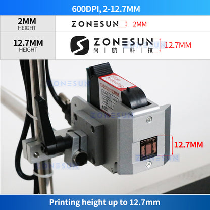 ZONESUN ZS-DC127 Inline Printer with Conveyor for Packaging Lines