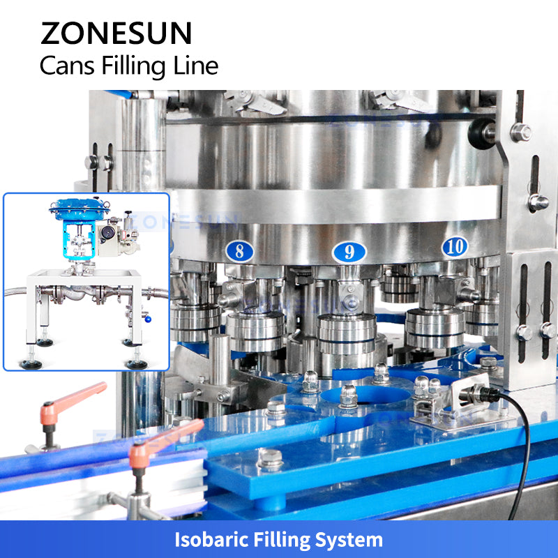 ZONESUN ZS-FAL180A11 Automatic Isobaric Can Filling & Seaming Machine Line