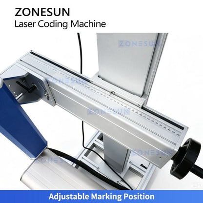 ZONESUN ZS-LM03 20W Fiber Laser Marking Machine for Metal, Date & QR Code Coder for Packaging Line