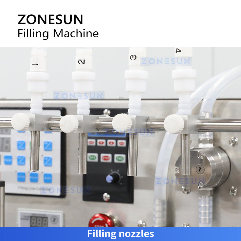 Zonesun ZS-DTMP4 4-Nozzle Automatic Magnetic Pump Liquid Filling Machine for Juice & Oils