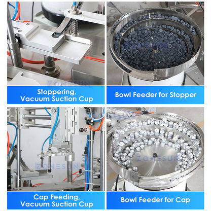 ZONESUN ZS-AFC41 Automatic Dropper Vial Bottle Filling Capping Machine for Serum & Essential Oil