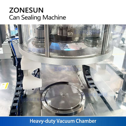 ZONESUN ZS-AFK500 Automatic Can Vacuum & Nitrogen Flushing Capping Machine for Food & Milk Powder Canning