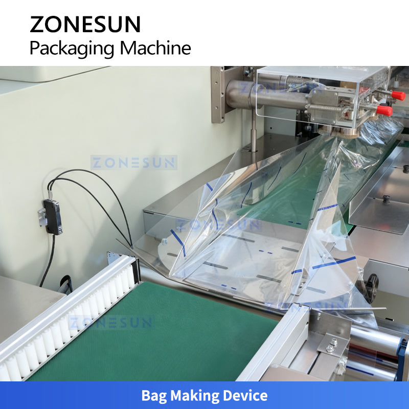 ZONESUN ZS-ZB350X2 Automatic Pillow Vacuum Packing Machine Horizontal Wrapper