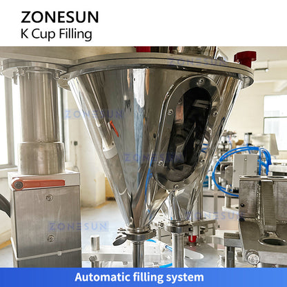 Zonesun ZS‑KCFC2 Dual‑Station Coffee K‑Cup Filling Machine