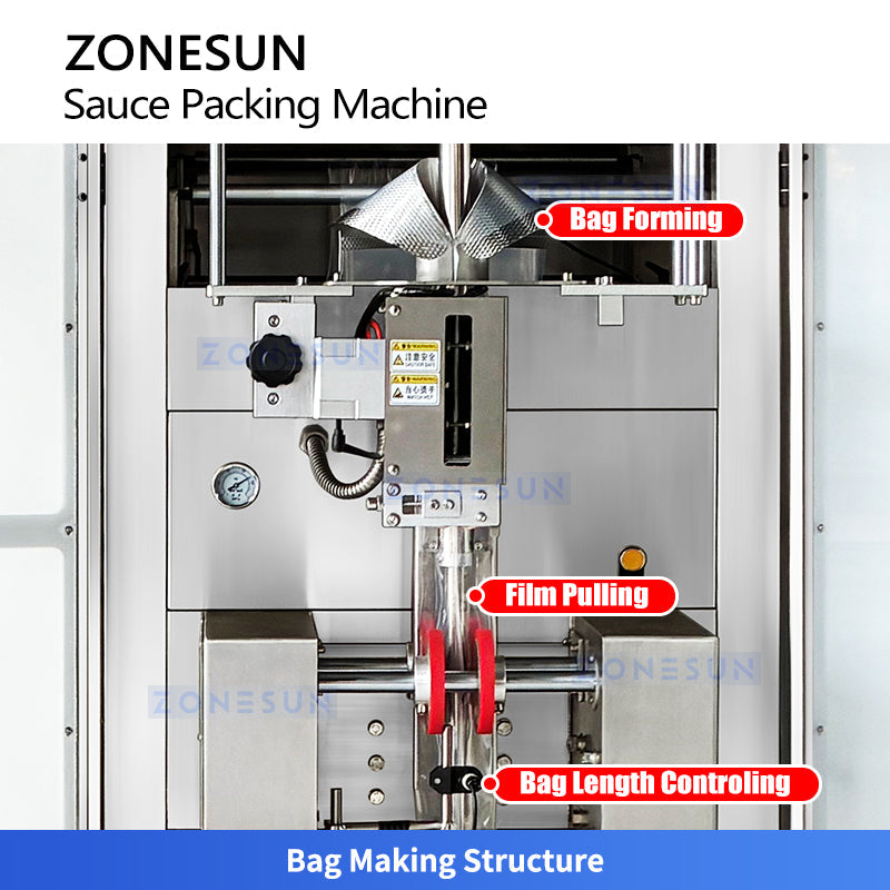 ZONESUN ZS-RPFS120X Automatic VFFS Packing Machine for Honey and Cream Sachet Filling & Sealing