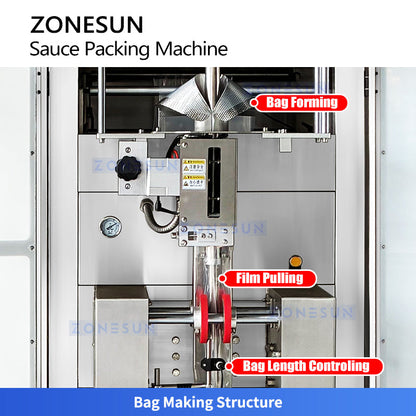 ZONESUN ZS-RPFS120X Automatic VFFS Packing Machine for Honey and Cream Sachet Filling & Sealing