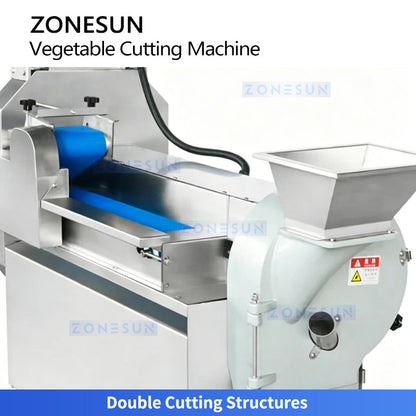 ZONESUN  ZS-VCM901 Commercial Food Grade Vegetable Cutting Machine - Multifunctional Automatic Slicing & Dicing Equipment