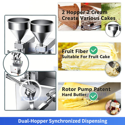 ZONESUN ZS-CZ100 Automatic Cake Spreading and Icing Machine for Thousand-Layer Cake Birthday Cake and Layered Bakery Production