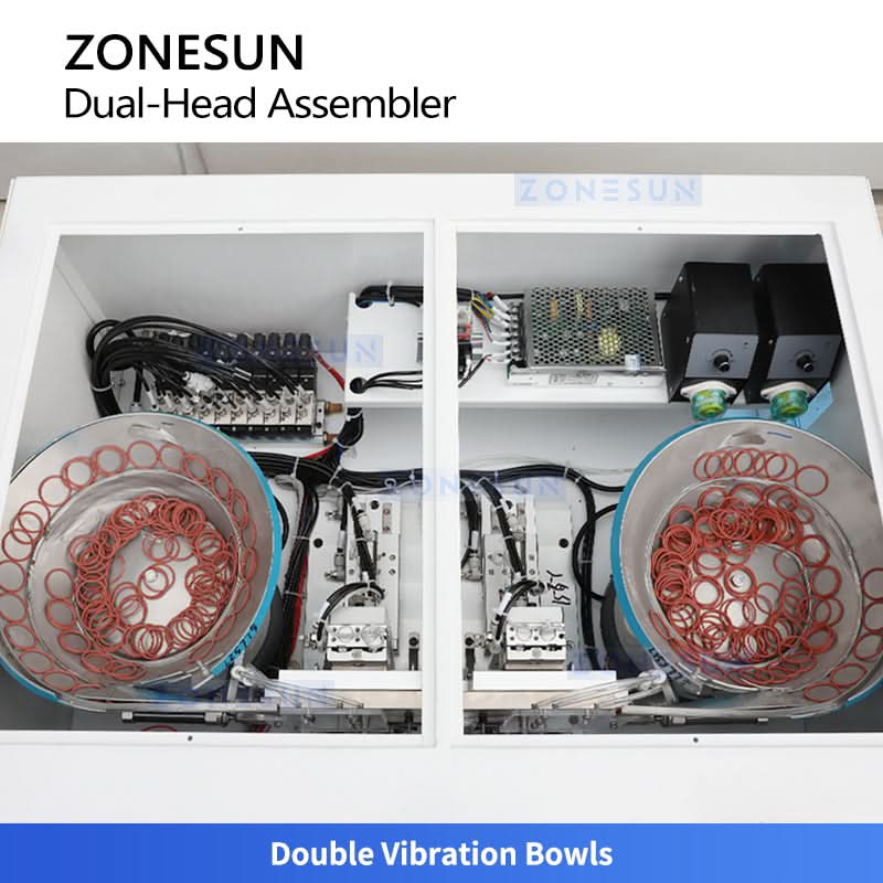ZONESUN ZS-J0A01 Semi-Automatic Dual-Head O-Ring Assembly Machine for Rubber Seals & Gaskets