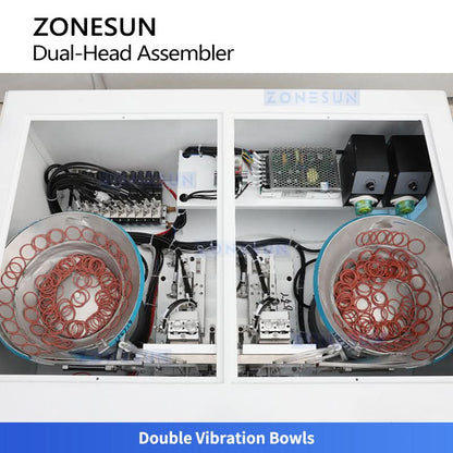 ZONESUN ZS-J0A01 Semi-Automatic Dual-Head O-Ring Assembly Machine for Rubber Seals & Gaskets