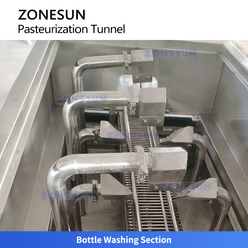 ZONESUN ZS-PM2 Tunnel Pasteurizer With Washing Dryer for Bottled Beverage Process