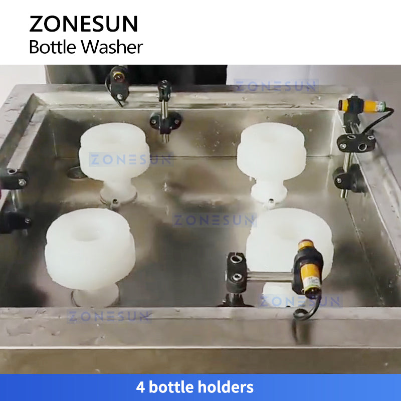 Zonesun ZS‑WB4S Semi‑automatic High‑Pressure Bottle Rinsing Machine