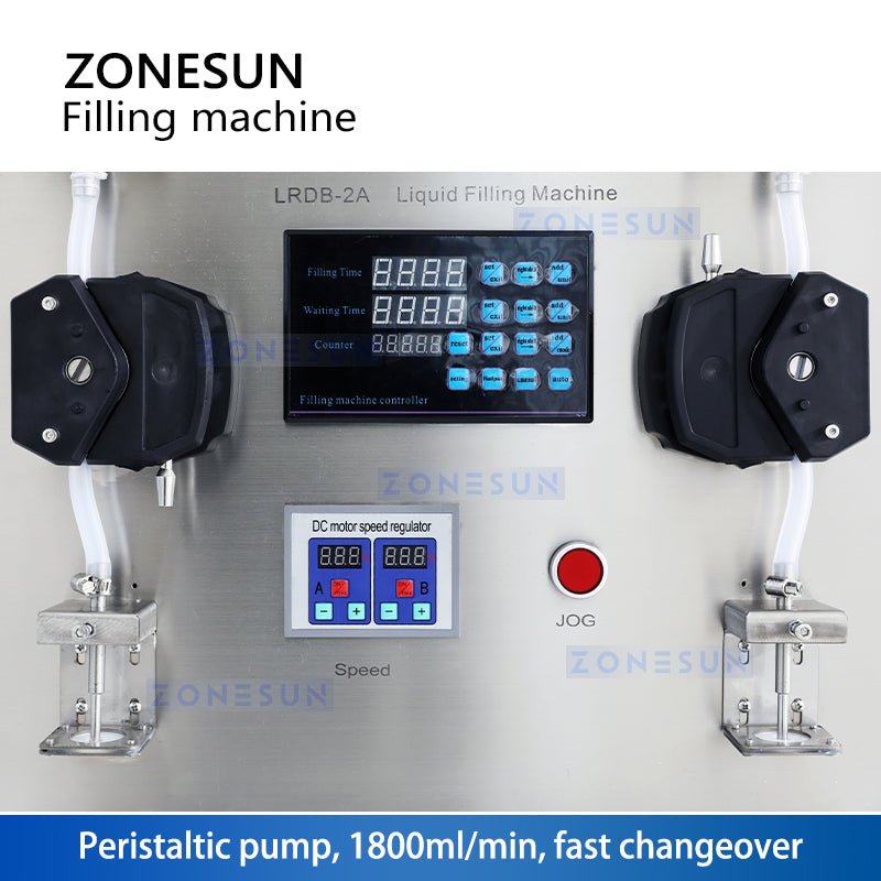 ZONESUN ZS‑NP2 2 Heads Peristaltic Pump Paste & Viscous Liquid Filler