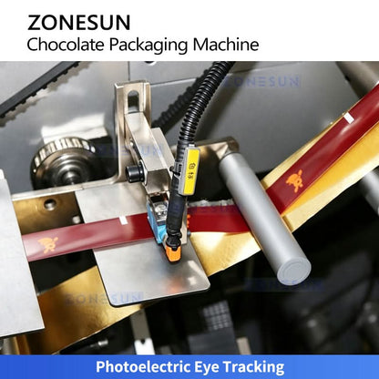 ZONESUN ZS-CWM2 Automatic Envelope Fold Wrapping Machine for Chocolate Bars & Tablets