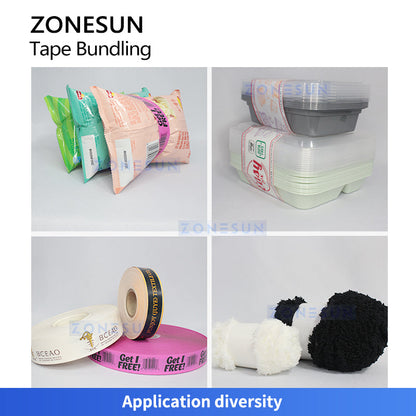 Zonesun ZS-KZM30 Automatic Tape Bundling Machine, Ultrasonic Heat-Seal