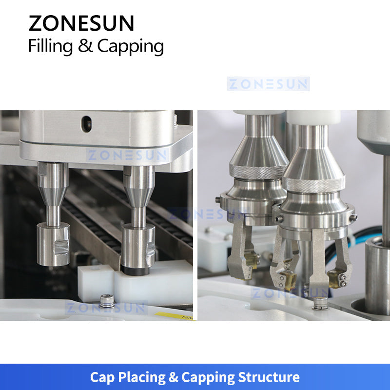 ZONESUN ZS-AFC50 Automatic Dropper Bottle Serums Liquid Filling and Capping Machine Monoblock