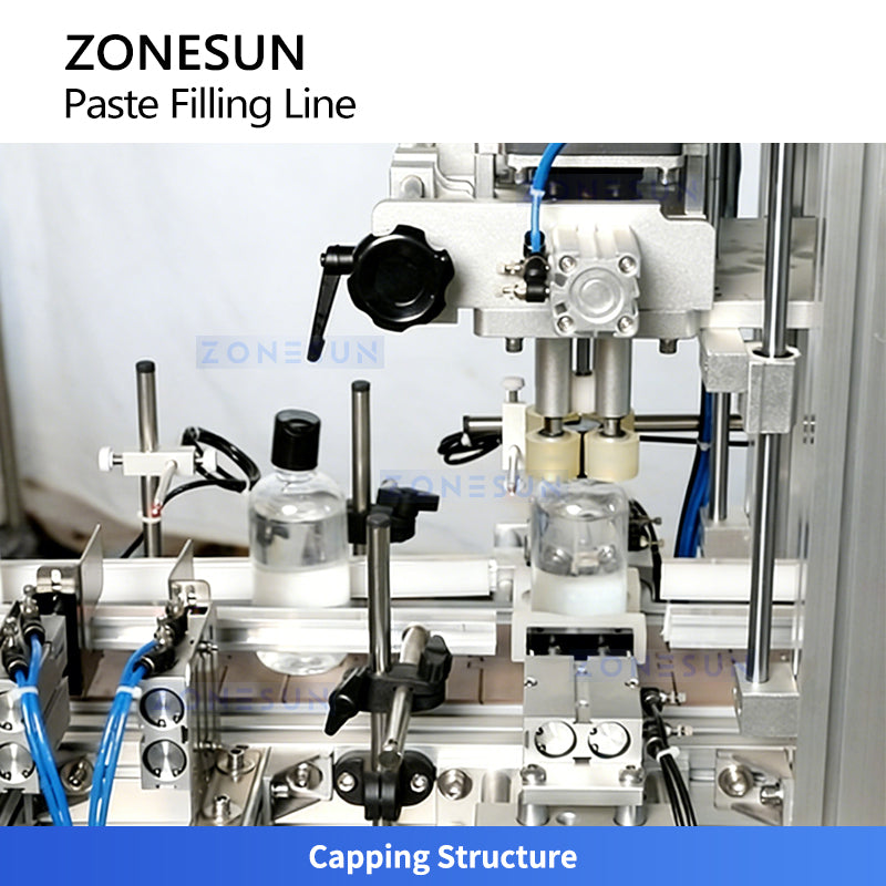 ZONESUN ZS-FAL180C8 Máquina de llenado, tapado y etiquetado de pasta de escritorio con 2 boquillas