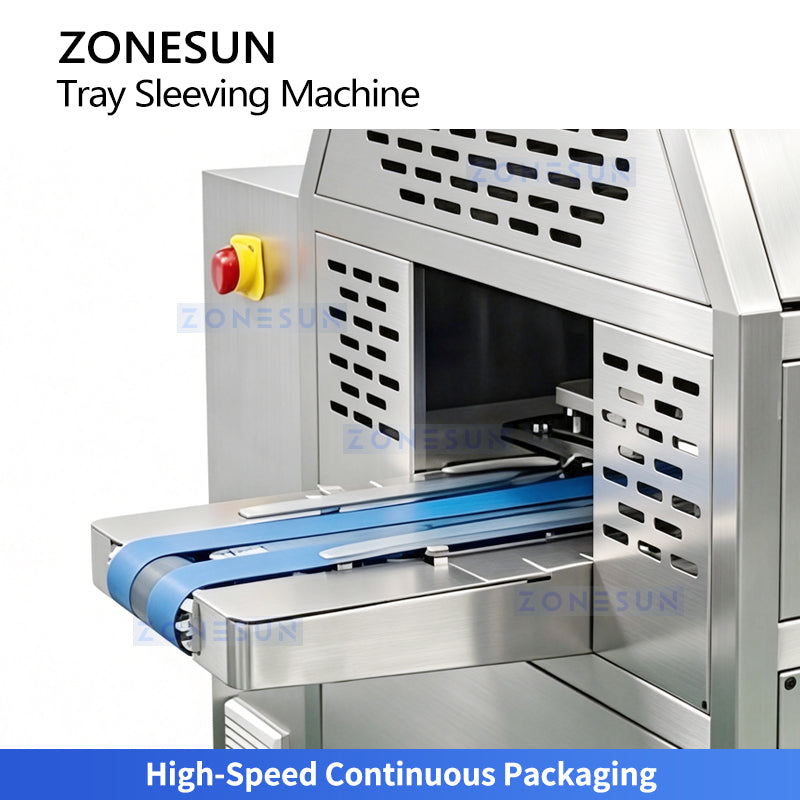 ZONESUN ZS-FK55 Automatic Cardboard Sleeving Machine | High-Speed Food Tray & Meal Box Packaging Equipment