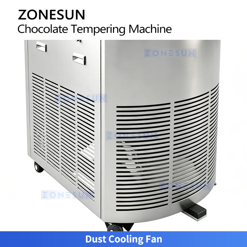 ZONESUN ZS-CG25 25L Automatic Chocolate Tempering Machine Commercial PLC Touchscreen Chocolate Crystallization & Enrobing