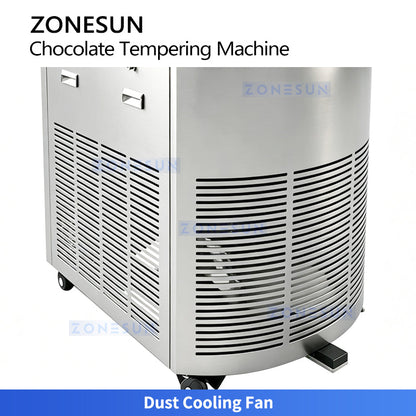ZONESUN ZS-CG25 25L Automatic Chocolate Tempering Machine Commercial PLC Touchscreen Chocolate Crystallization & Enrobing