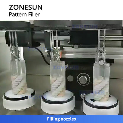 ZONESUN ZS-PGF4 Multi-Color Cream Filling Machine for Swirl Cushion Cosmetics Paste Filler