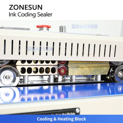 ZONESUN ZS-FR1000 Automatic Continuous Band Sealer with Date Coding for Plastic & Foil Bags